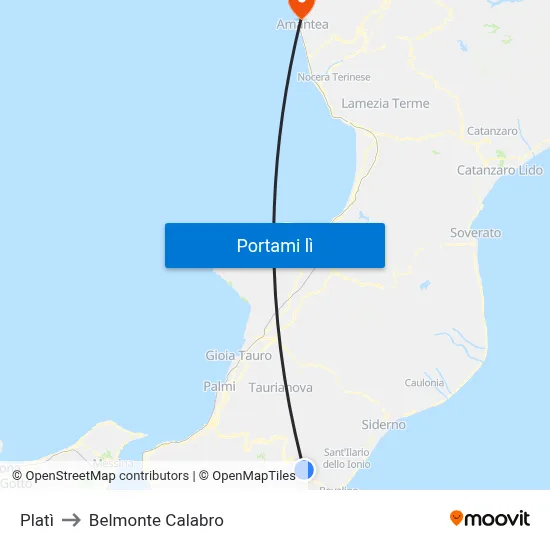 Platì to Belmonte Calabro map