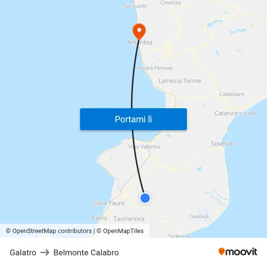 Galatro to Belmonte Calabro map
