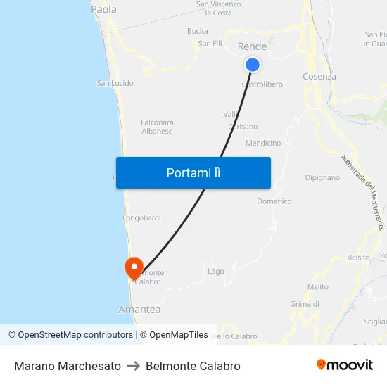 Marano Marchesato to Belmonte Calabro map