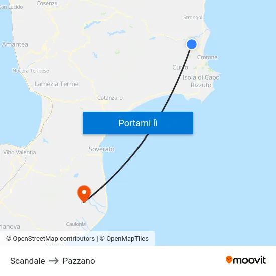 Scandale to Pazzano map