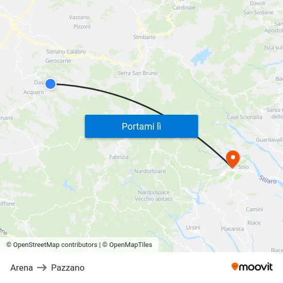 Arena to Pazzano map