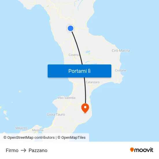 Firmo to Pazzano map
