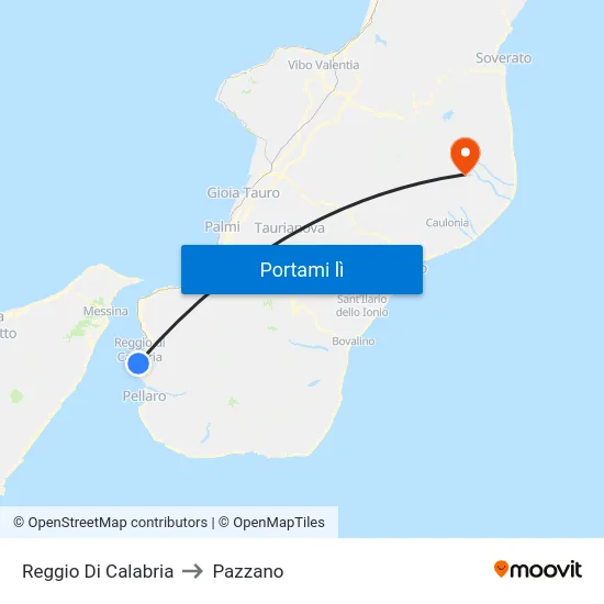 Reggio Di Calabria to Pazzano map