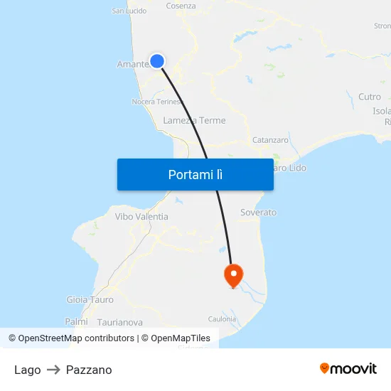 Lago to Pazzano map