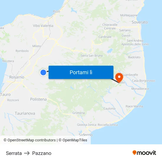 Serrata to Pazzano map