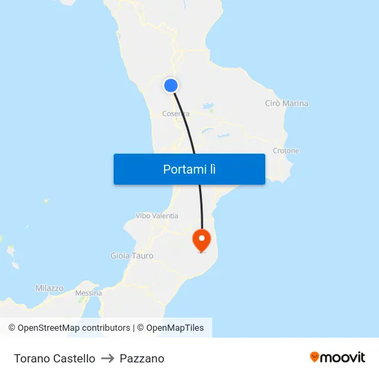 Torano Castello to Pazzano map