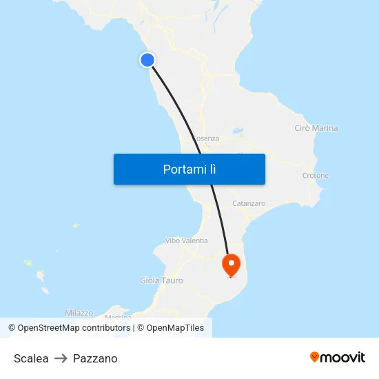 Scalea to Pazzano map