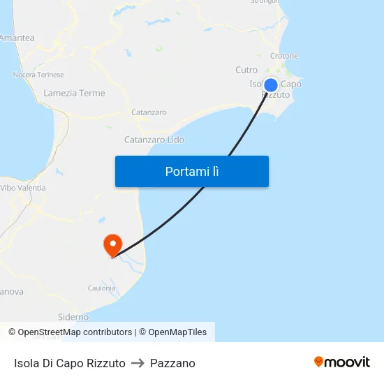 Isola Di Capo Rizzuto to Pazzano map