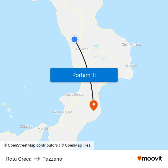 Rota Greca to Pazzano map