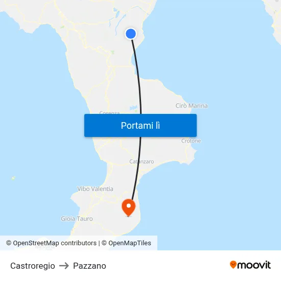 Castroregio to Pazzano map