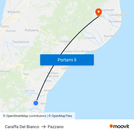 Caraffa Del Bianco to Pazzano map