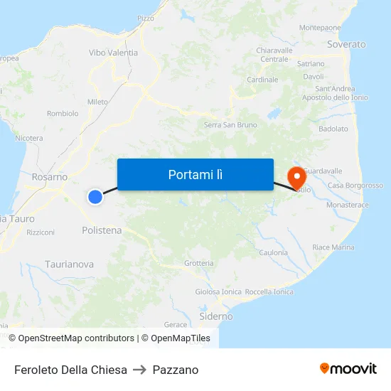 Feroleto Della Chiesa to Pazzano map