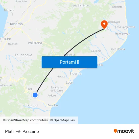 Platì to Pazzano map