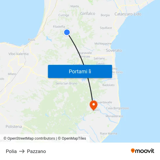 Polia to Pazzano map