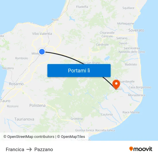 Francica to Pazzano map
