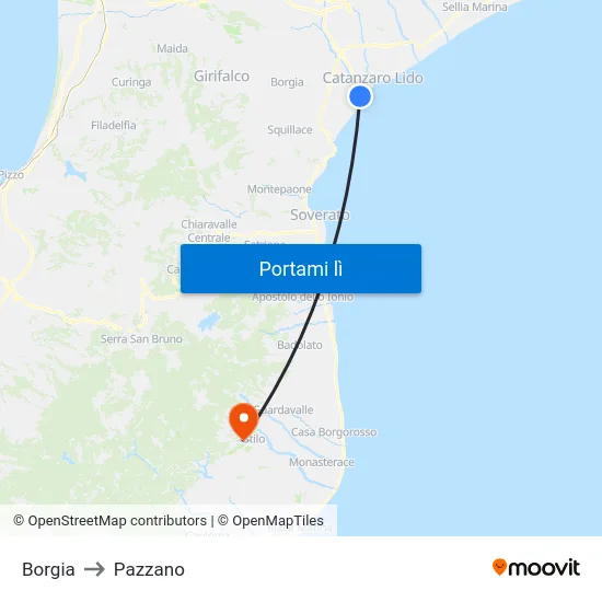 Borgia to Pazzano map