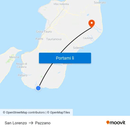 San Lorenzo to Pazzano map