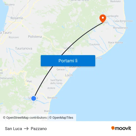 San Luca to Pazzano map