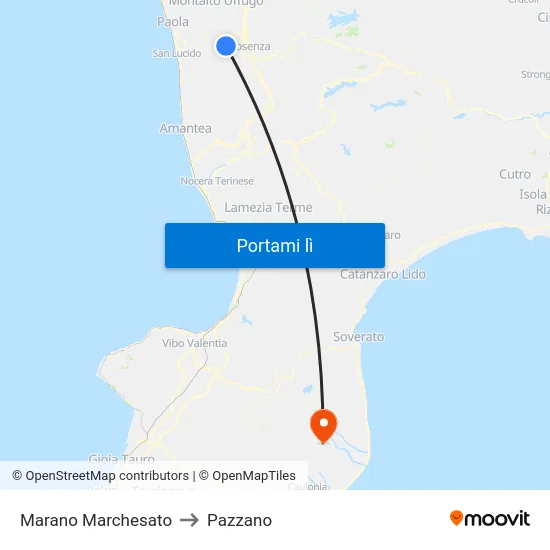 Marano Marchesato to Pazzano map