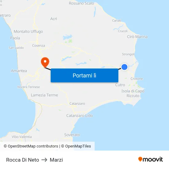 Rocca Di Neto to Marzi map