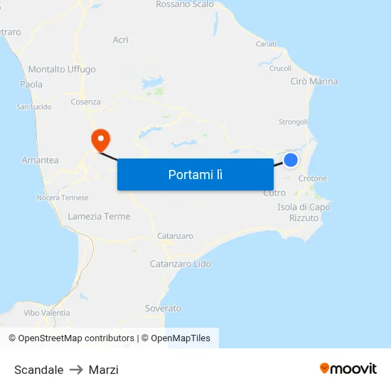 Scandale to Marzi map