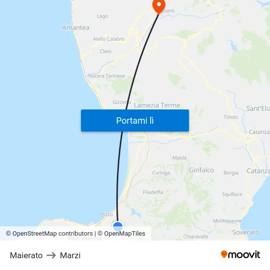 Maierato to Marzi map