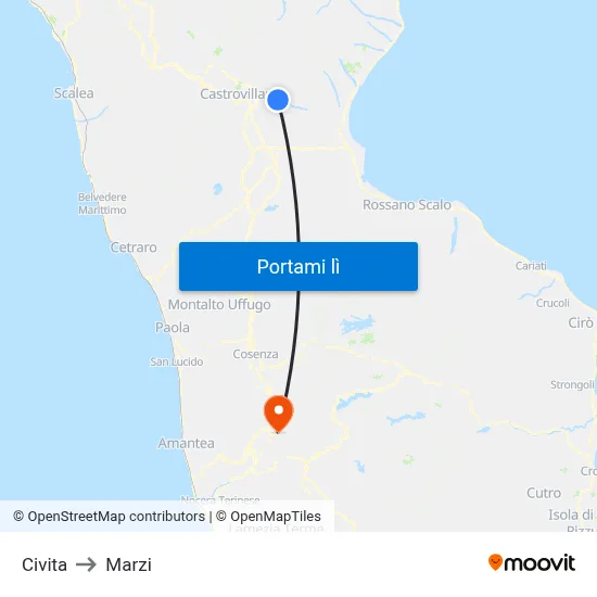 Civita to Marzi map