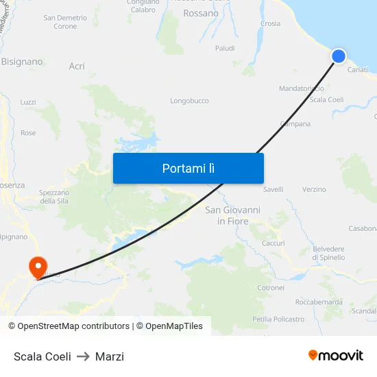 Scala Coeli to Marzi map