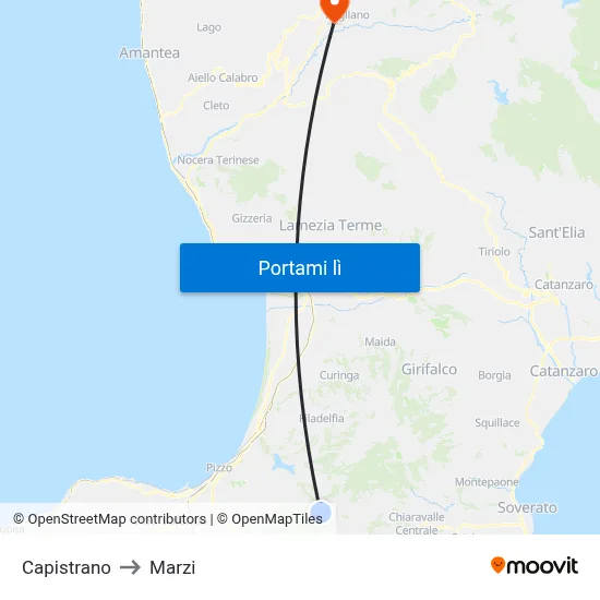 Capistrano to Marzi map