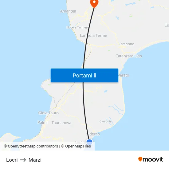 Locri to Marzi map