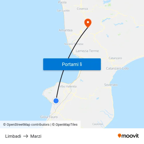 Limbadi to Marzi map