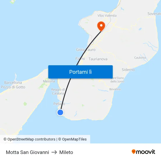 Motta San Giovanni to Mileto map