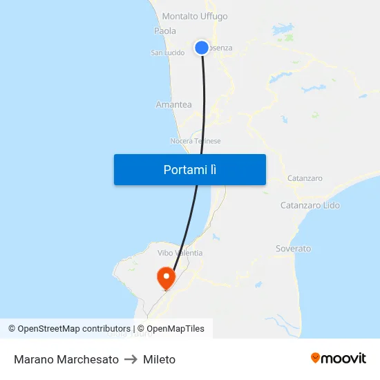Marano Marchesato to Mileto map
