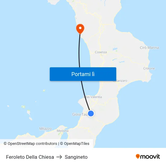 Feroleto Della Chiesa to Sangineto map