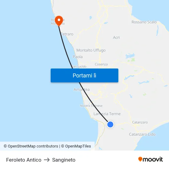 Feroleto Antico to Sangineto map