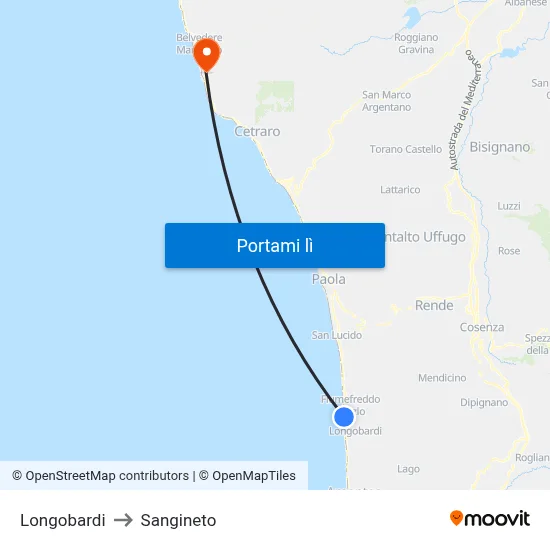 Longobardi to Sangineto map