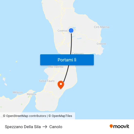 Spezzano Della Sila to Canolo map
