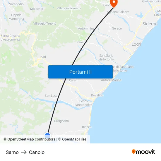 Samo to Canolo map