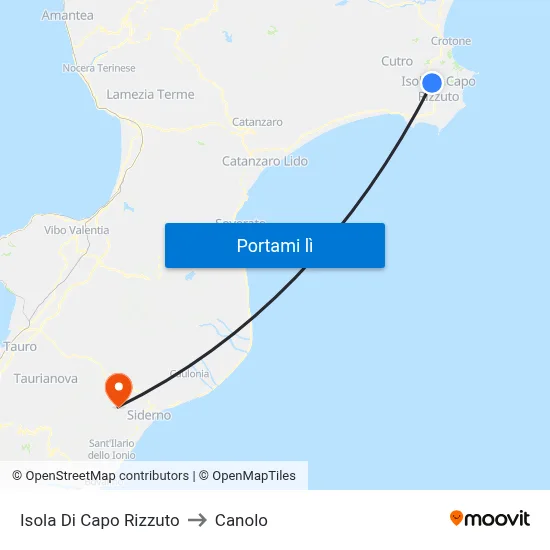 Isola Di Capo Rizzuto to Canolo map