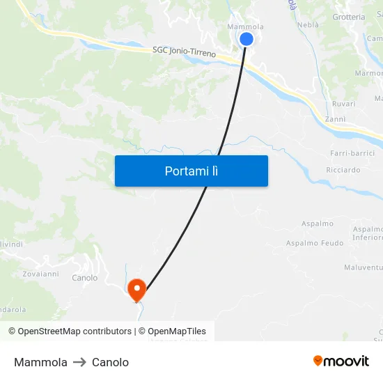 Mammola to Canolo map