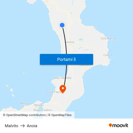 Malvito to Anoia map