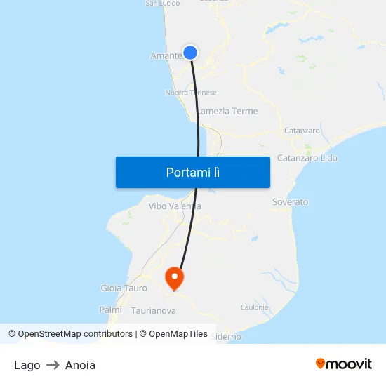 Lago to Anoia map