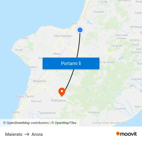 Maierato to Anoia map
