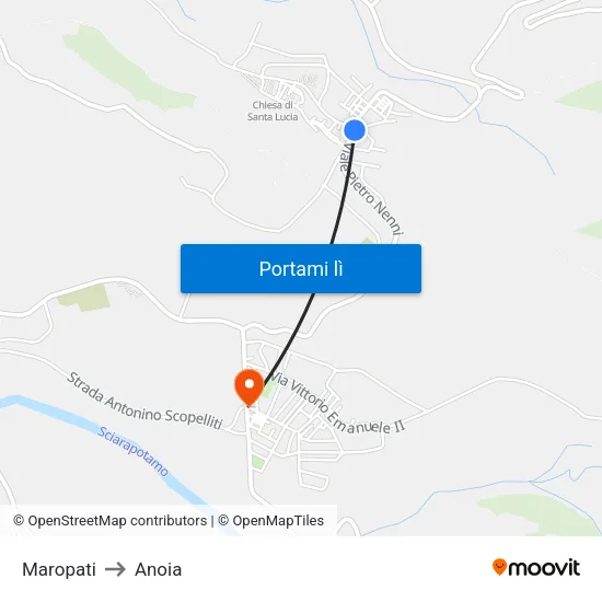 Maropati to Anoia map