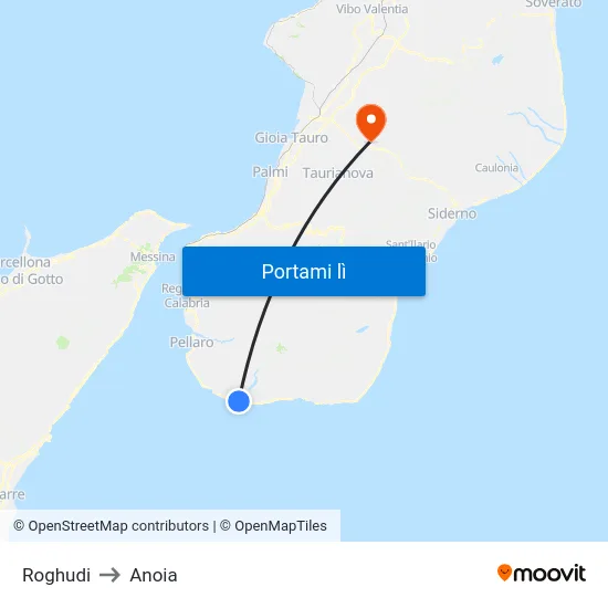 Roghudi to Anoia map