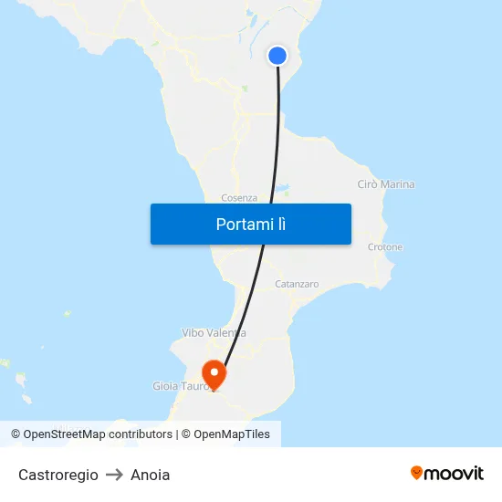 Castroregio to Anoia map
