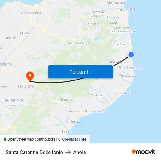 Santa Caterina Dello Ionio to Anoia map