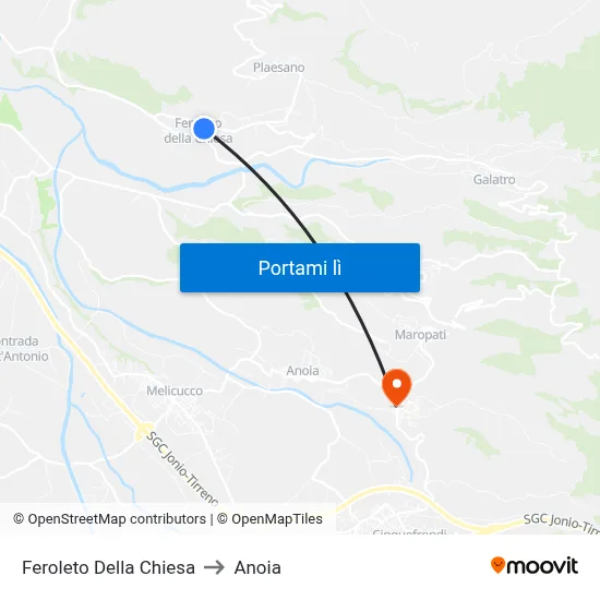 Feroleto Della Chiesa to Anoia map