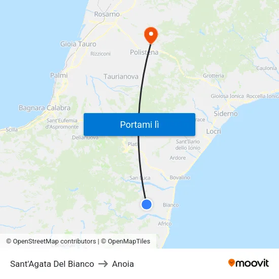 Sant'Agata Del Bianco to Anoia map