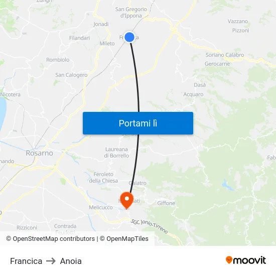 Francica to Anoia map